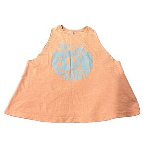 Club Pilates Peach Tank Top with Blue Graphic